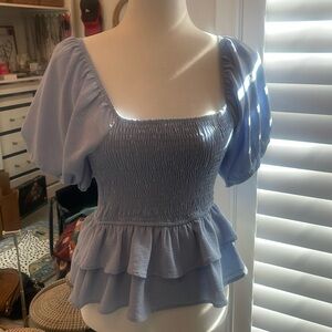 Altr’d State cute blue blouse size medium